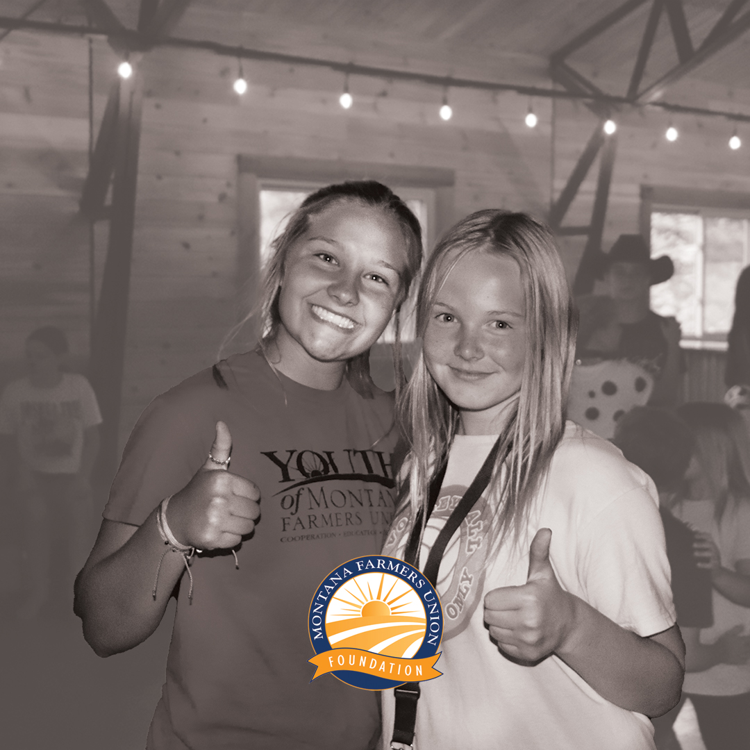 Two young Montana Farmers Union members at a Foundation event