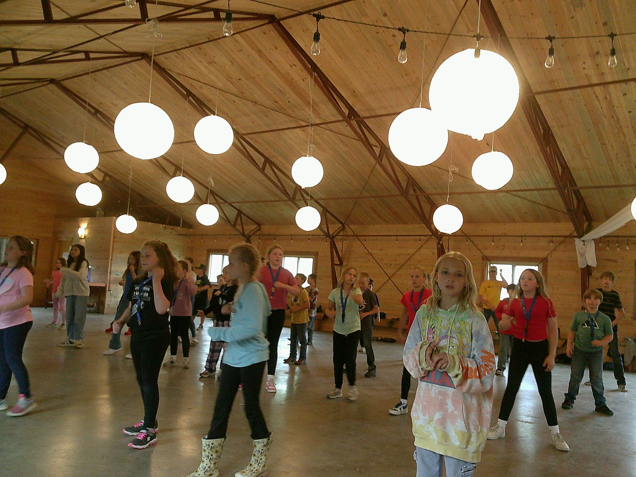 MFU campers dancing together at Arrowpeak Camp